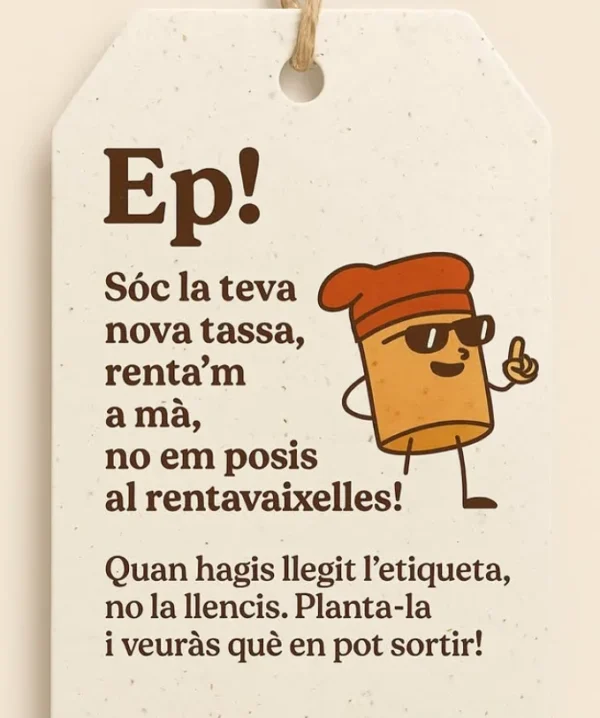 Etiqueta tasses El Setciències amb paper de llavors - EL SETCIÈNCIES
